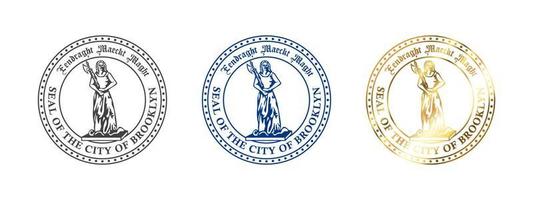 Seal of Brooklyn. Badges of Brooklyns. Boroughs of New York City. Vector illustration