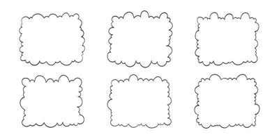 Frames in the form of clouds. Hand-drawn frames. Vector illustration