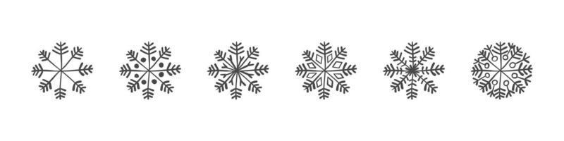 copos de nieve. conjunto de copos de nieve dibujados a mano. elementos de diseño para navidad y año nuevo. gráficos vectoriales vector