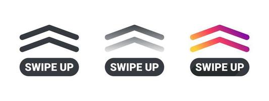 Swipe up arrows. Web buttons. Template swipe up buttons colorful gradient. Vector illustration
