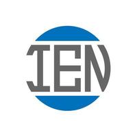 diseño de logotipo de letra ien sobre fondo blanco. concepto de logotipo de círculo de iniciales creativas ien. diseño de letras ien. vector