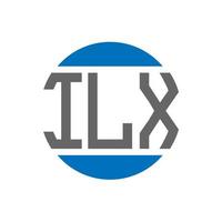 diseño de logotipo de letra ilx sobre fondo blanco. concepto de logotipo de círculo de iniciales creativas ilx. diseño de letras ilx. vector