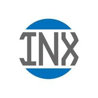 INX letter logo design on white background. INX creative initials circle logo concept. INX letter design. vector