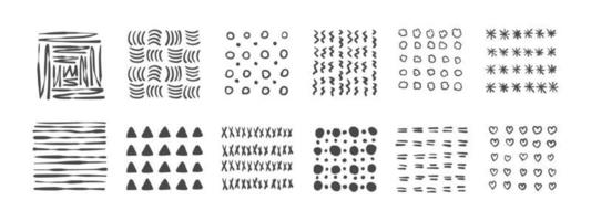 texturas un conjunto de texturas dibujadas a mano. elementos para texturas dibujadas a mano. elementos vectoriales vector