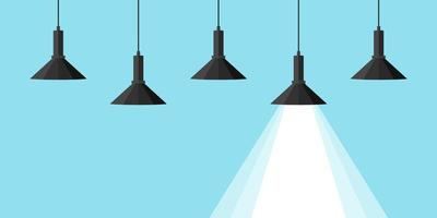 Rays of the lamps. Light from the lamp, banner or background. Vector image