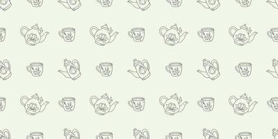Teapots seamless repeat pattern background vector