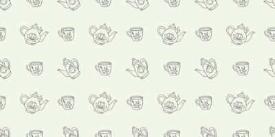 Teapots seamless repeat pattern background vector