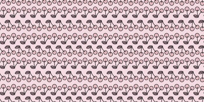 Cherry seamless repeat pattern background. vector