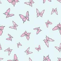 Pastel butterfly seamless repeat pattern design vector