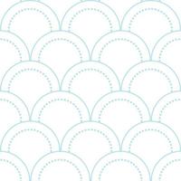 Blue geometric fish scale pattern, seamless repeat background vector