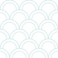 Blue geometric fish scale pattern, seamless repeat background vector