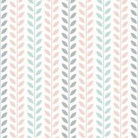 Soft pastel leaf vector pattern, seamless botanical print, garland background