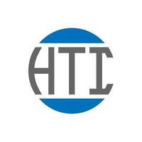 HTI letter logo design on white background. HTI creative initials circle logo concept. HTI letter design. vector