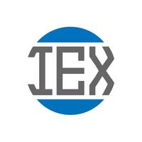 diseño del logotipo de la letra iex sobre fondo blanco. concepto de logotipo de círculo de iniciales creativas iex. diseño de letras iex. vector