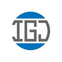 IGJ letter logo design on white background. IGJ creative initials circle logo concept. IGJ letter design. vector