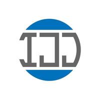 diseño de logotipo de letra ijj sobre fondo blanco. concepto de logotipo de círculo de iniciales creativas ijj. diseño de letras ijj. vector