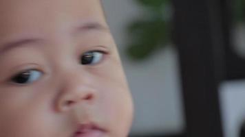 Closeup of baby boy, child video