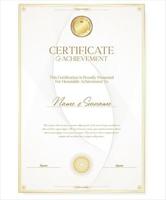 elegante certificado o diploma de diseño retro vintage vector