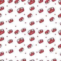 sushi roll seamless pattern Background vector