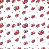 sushi roll seamless pattern Background vector