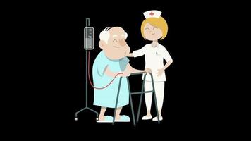 Zeichentrickfilm 2D gesunde Medizin Arzt und Suster Konzept Symbol für schöne animierte Symbole für Ihre Videos, Erklärvideos oder gesunde Wissenschaftsvideos. Einfach zu verwenden mit Alphakanal. Laden Sie es einfach herunter video