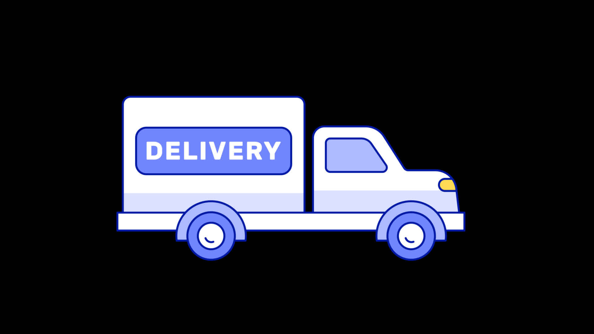delivery truck Animated Icon Isolated on Transparent Background. HD
