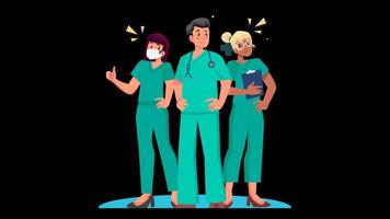 Zeichentrickfilm 2D gesunde Medizin Arzt und Suster Konzept Symbol für schöne animierte Symbole für Ihre Videos, Erklärvideos oder gesunde Wissenschaftsvideos. Einfach zu verwenden mit Alphakanal. Laden Sie es einfach herunter video