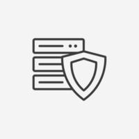 Server protection icon vector. database, data sign symbol vector