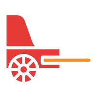 rickshaw rojo sólido ilustración vector e icono de logotipo icono de año nuevo perfecto.