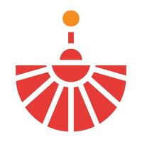 ventilador rojo sólido ilustración vector e icono de logotipo icono de año nuevo perfecto.