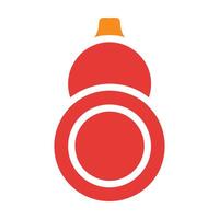 Calabash rojo sólido ilustración vectorial e icono del logotipo icono de año nuevo perfecto. vector