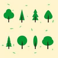 árboles simples conjunto de arte vectorial vector