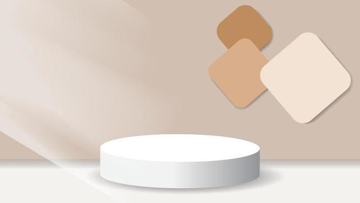 Round podium stage in soft brown color. minimalistic background with light effect for product and advertising promotion