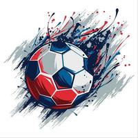 Soccer ball design vector illustration soccer championship. realistic ball and Colorful splash background