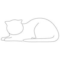 One Line Art of Cat Illustration Minimalist vector