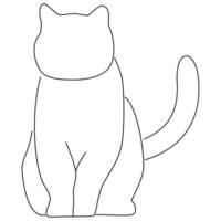 One Line Art of Cat Illustration Minimalist vector