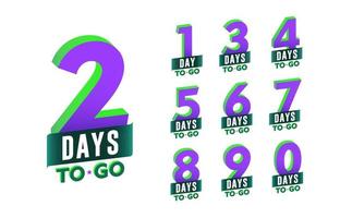 Modern 3d numbers of days left. Perfect for announcement and promotion. vector