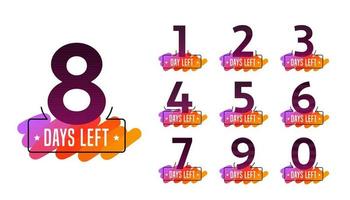 Modern numbers of days left. Perfect for announcement and promotion. vector