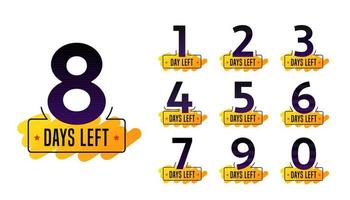 Modern numbers of days left. Perfect for announcement and promotion. vector