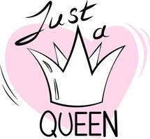 Text just a queen with a crown vector