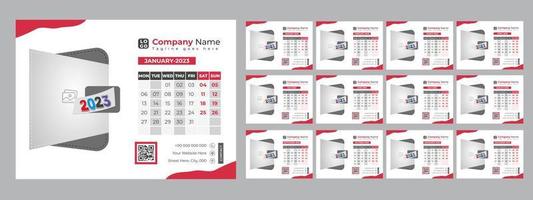 2023 Desk Calendar Design Template vector