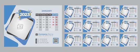 Print2023 Desk Calendar Design Template vector