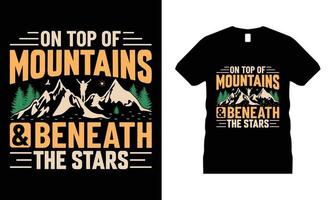 vector de diseño de camiseta motivacional de montaña de senderismo. uso para camisetas, tazas, pegatinas, etc.