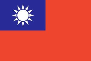 Taiwan flag. Official colors and proportions. Flag of the Republic of China Taiwan. vector