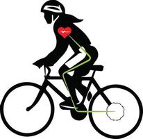 icono de bicicleta. símbolo de la carrera de bicicletas. icono plano de la carrera ciclista. señal de ciclista. silueta de ciclista de carretera. logotipo deportivo vector