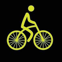 icono de bicicleta. símbolo de la carrera de bicicletas. icono plano de la carrera ciclista. señal de ciclista. silueta de ciclista de carretera. logotipo deportivo vector