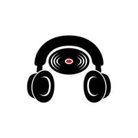 Music vector template Using Headphone and Vinyl. music vector