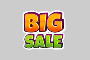 Big sale promotion icon. Big sale text style effect vector