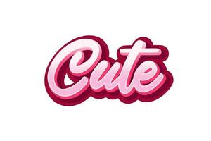 Cute text style effect. Lettering design. vector