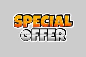 Special offer promotion icon. Special offer text effect